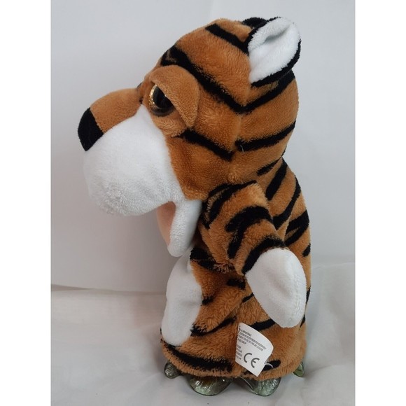 Kellytoy Tiger Hand Puppet Big Sparkle Eyes Plush 11" Stuffed Animal Puppet Toy - Picture 4 of 10